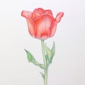 Hyperrealistic Tulip Coloring Sheet With Colored Pencils