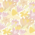 Tulip and daffodil flowers seamless pattern