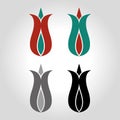 tulip logo, icon and symbol vector illustration