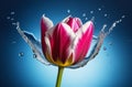 Tulip in droplets of water Royalty Free Stock Photo