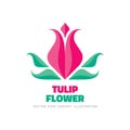 Tulip flower - vector logo template concept illustration in flat style. Abstract beauty nature creative sign. Design element Royalty Free Stock Photo