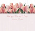 Tulip flowers card Vector illustration. Happy women days