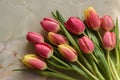 Tulip flowers on holiday background