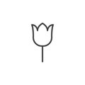 Tulip flowers outline icon