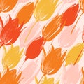 Tulip flowers seamless pattern Royalty Free Stock Photo