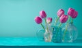 Tulip flowers in vases Royalty Free Stock Photo