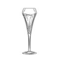 Sparkling wine glass. Hand drawn full champagne glass sketch Royalty Free Stock Photo