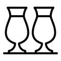 Tulip glasses icon, outline style Royalty Free Stock Photo