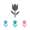 Tulip icon, flower, flora, blossom, bloom