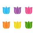 Tulip logo flower, mockup cosmetic spa simple emblem, creative beauty cosmetics salon symbol