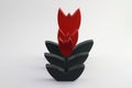 Tulip made by wooden in the white background Royalty Free Stock Photo