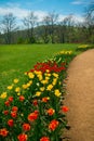 Tulip Path at Monticello, Virginia Royalty Free Stock Photo