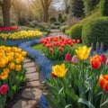 Tulip Pathway in Bloom