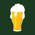 Tulip pint glass Lager beer icon. Vector beer. Glass with beer isolated on background Royalty Free Stock Photo