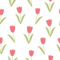 Tulip seamless pattern colorful flower background Royalty Free Stock Photo