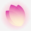 Tulip Three Petals. Icon, Logotype with transparent Purple.