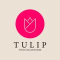 Tulip vintage logo, icon and symbol, vector illustration design Royalty Free Stock Photo