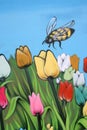 Tulips and bee