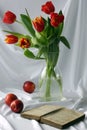 Tulips with book