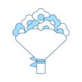 Tulips Bouquet Icon With Tied Bow