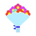 Tulips Bouquet Icon With Tied Bow