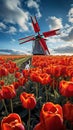 Tulips Field on a Radiant Spring Day