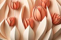 Tulips flower background. Beautiful paper tulip close up. Generative AI