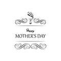 Tulips with Happy Mother s Day gift card. Tulips bouquet. Vector illustration. Royalty Free Stock Photo