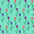 Tulips seamless pattern. Royalty Free Stock Photo