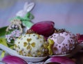 tulips spring eastereggs flowers princess crown tiara fairytale wonderland dream