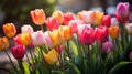 Vibrant tulips in full bloom