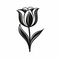 Monochrome Tulip: Stenciled Iconography And Simplistic Vector Art