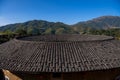 Tulou, Fujian province, close up on the roof of the earthen building