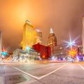 Tulsa city skyline around downtown streets