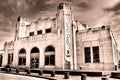 Monochrome Treatment of the Main entrance of the Tulsa Union Pacific Railroad Station - Historic art deco building design Royalty Free Stock Photo