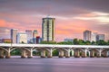 Tulsa, Oklahoma, USA downtown skyline on the Arkansas River Royalty Free Stock Photo