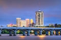 Tulsa, Oklahoma, USA downtown skyline on the Arkansas River Royalty Free Stock Photo
