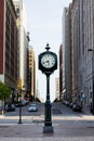 Clock near the PAC in downtown Tulsa Oklahoma Royalty Free Stock Photo