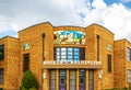 Tulsa USA - Booker T Washington magnet high school in Tulsa Oklahoma rounded art deco building with with Murals