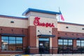 Tulsa USA _ Chick-fil-A store with American flag Royalty Free Stock Photo