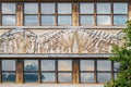 Detail and Oil Capital mural on former Tulsa Chamber of Commerce Building on S Boston Ave showing oil