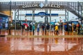 Tulsa USA - Tulsans waiting in the rain at OneOK field to vote in the Presidential election - record turnout