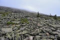 Hard rocks on the slopes of Big Iremel Mount Royalty Free Stock Photo
