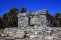 Ruins and sea in tulum, quintana roo, mexico Royalty Free Stock Photo