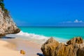 Tulum beach near Cancun turquoise Caribbean Royalty Free Stock Photo