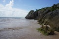 Tulum beach, white sand and blue sky, Carribean sea