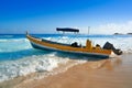 Tulum Caribbean beach boat in Riviera Maya