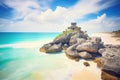 tulum coastal ruins overlooking the caribbean sea