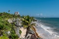 Tulum Mexico, Mayan ruins on top of the cliff Royalty Free Stock Photo