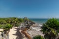 Tulum Mexico, Mayan ruins on top of the cliff Royalty Free Stock Photo